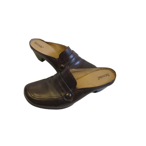 *Bjorndal Chestnut Brown 'GENA' MaryJane Slide Clog Mules - Picture 6 of 9